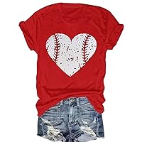 American Flag Baseball T Shirt Women Baseball Print Shirt 4th of July Patriotic Shirts Casual Short Sleeve Tee Tops