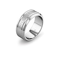 Tommy Hilfiger Jewelry Men's Stainless Steel Ring with Branded Details, Color: Silver (Model:2790504H)