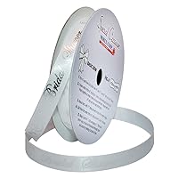 Morex Ribbon Special Occasions Ribbon: Bridal Shower, Polyester, 3/8-Inch by 10-Yard, White/Metallic Silver Print, Item 90202/10-04