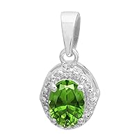 Multi Choice Oval Shape Gemstone 925 Sterling Silver Solitaire Vintage Pendant Jewelry Gift for HER