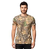 Realtree Camo Short Sleeve Unisex Hunting Tshirt with Pocket for Mens & Womens