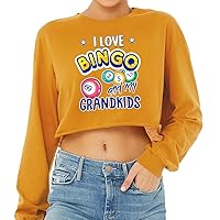 Bingo Player Cropped Long Sleeve T-Shirt - Cool Women's T-Shirt - Printed Long Sleeve Tee