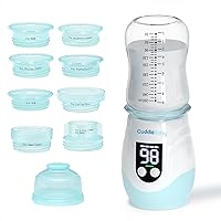 Portable Bottle Warmer for Travel, Cordless Baby Bottle Warmer, Rechargeable Bottle Warmer with 8 Adapters, 1 Milk Powder Container, Compatible with Most Bottle, Fast Heating, Blue