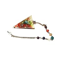 Jet New Thick Orgone Pendulum 8 Healing 2 Inch Crystal Chakra Chain Natural