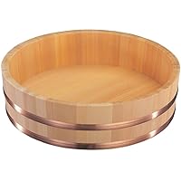 Yamasita Craft 52629000 Special Rice Table, Copper Tag, 5.5 Sho, Bottom Bamboo Roll, Made in Japan