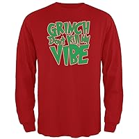 Christmas Grinch Don't Kill My Vibe Irish Green Adult Long Sleeve T-Shirt