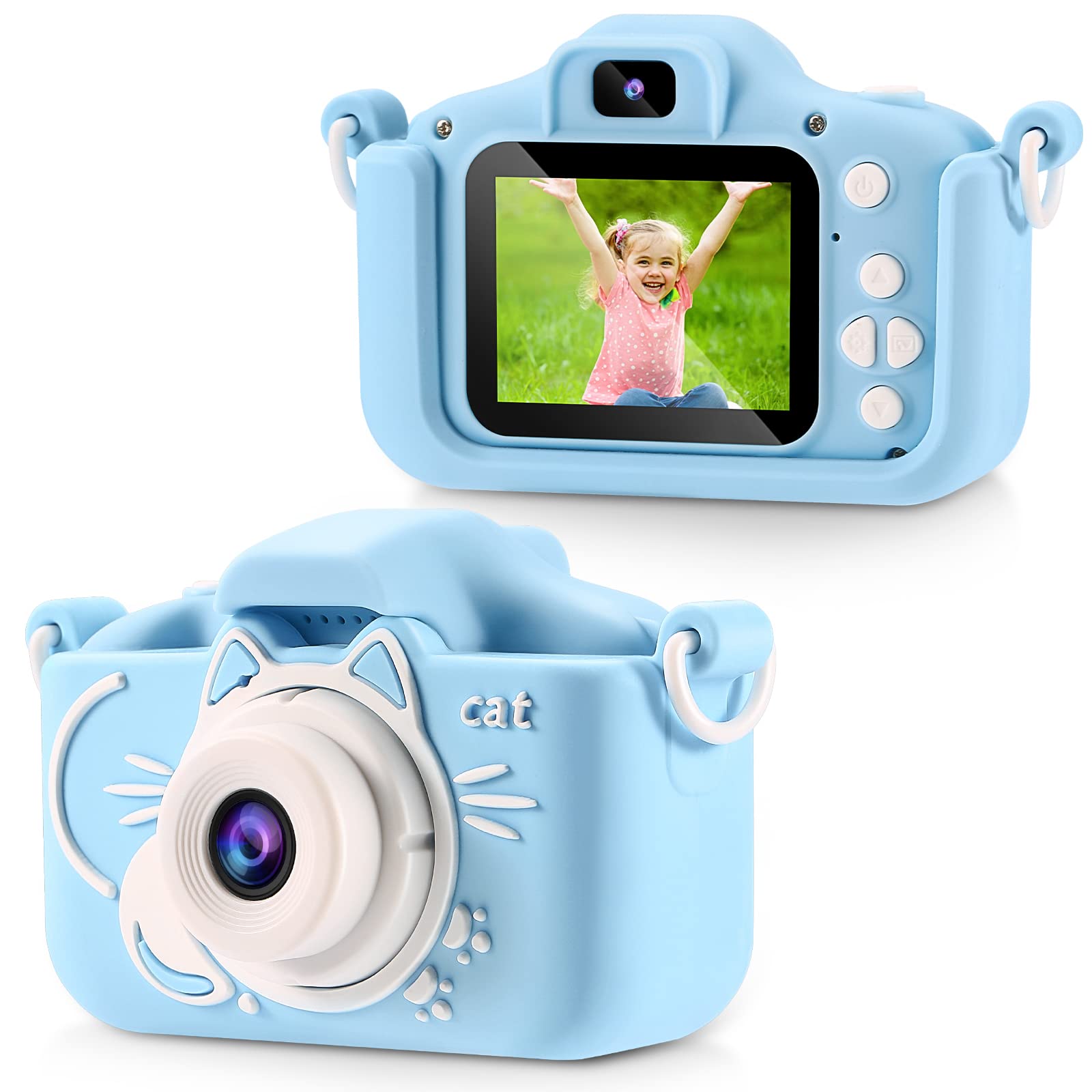 Kids Camera for Boys,2 Lens Selfie Kids Camera,HD Kids Digital Camera Toys for 4 5 6 7 8 9 Year Old Boy Christmas Birthday Gifts,MP3 Player,Camera for Kids 10-12,Toddler Camera with 32GB-Card Blue
