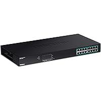 TRENDnet 16-Port Gigabit PoE+ Switch, 16 x Gigabit PoE+ Ports, 246W PoE Power Budget, 32 Gbps Switching Capacity, Desktop Switch, Ethernet Network Switch, Metal, Lifetime Protection, Black, TPE-TG160g