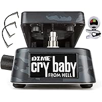 Briskdrop Dunlop DB01B Dime Crybaby From Hell Wah Pedal with 2 Patch Cables and Snark Tuner (db01b-snark)