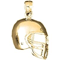 14K Yellow Gold Football Helmet Pendant