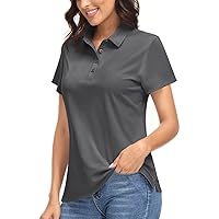 Boladeci Women's Polo Shirts UPF 50+ Sun Protection Short Sleeve Quick Dry Lightweight 4-Button Tennis Golf Shirt