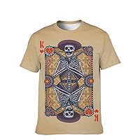 Mens Funny-Graphic T-Shirt Cool-Tees Novelty-Vintage Short-Sleeve Hip Hop: 3D Skull Print New Pattern Tops Clothing Son Gift