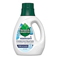 Concentrated Laundry Detergent Liquid Free & Clear Fragrance Free 40 oz