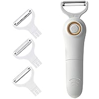 Electric Fruit Vegetable Peeler, Handheld Potato Peeler Pro Set, Kitchen Peeler Slicer with 3 Interchangeable Blades for Apple Potato Carrot Cucumber