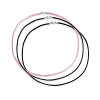 Bling Jewelry Colors Soft Thin Satin Silk Cord Strand Necklace For Pendant Layering Women Men Teen .925 Sterling Silver Lobster Claw Clasp 14, 16, 18, 20, 24, 36 Inch