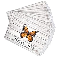 Monarch Butterfly Funeral Sympathy Thank You Greeting Cards | 10 Pack Bulk Set + 10 Envelopes (4X6)