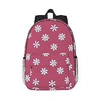 Snowflake Print Pattern Backpack Lightweight Casual Backpack Double Shoulder Bag Travel Daypack With Laptop Compartmen