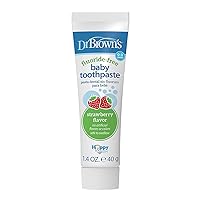 Dr. Brown's Fluoride-Free Baby Toothpaste, Infant & Toddler Oral Care, Strawberry, 1-Pack, 1.4oz/40g, 0-3 years