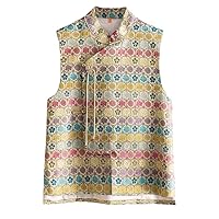 Women Waistcoat Silk Jacquard Vest 86
