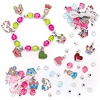Baker Ross FE313 Princess Bracelet Charm Bracelet Kits - Pack of 3, Perfect for Kids Jewelry Making Activities, Bead Art Activities or Party Crafting