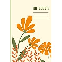 Notebook Cover Beautiful Abstract Floral on Light Orange Cover Fun Gifts for Men Women Kids: Notebook