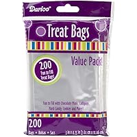 Darice Value Pack, 3 x 4.7 inches, 200 Pieces Treat bags, clear/transparent (Package May Vary)