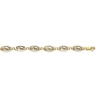 14k Two Tone Gold Dolphin Bracelet 7.25 Inch Jewelry for Women