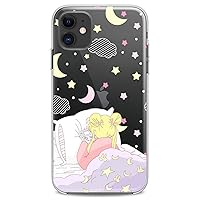 TPU Case Compatible with iPhone 15 14 13 12 11 Pro Max Plus Mini Xs Xr X 8+ 7 6 5 SE Slim fit Moon Women Aesthetic Flexible Silicone Print Cute Elegant Girls Design Tenderness Cute Clear Dreamy