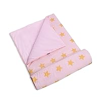 Wildkin Kids Sleeping Bags for Boys & Girls, Measures 66 x 30 x 1.5 Inches, Cotton Blend Materials Sleeping Bag for Kids, Ideal for Parties, Camping & Overnight Travel (Pink & Gold Stars)