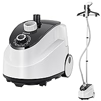 Professional Steamer for Clothes, Reemix Standing Steamer with Garment Hanger, Heats in 30 Seconds, Large Detachable Water Tank for 1 Hour Continuous Steaming, Includes Fabric Brush, Easy-roll Wheels