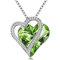 Love Heart Pendant Necklaces for Women Crystals Jewelry Gifts for Women Her Girlfriend Mother's Wife Christmas Birthday Anniversary Valentines Day