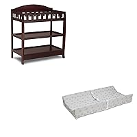 Infant Changing Table with Pad, Espresso Cherry and Waterproof Baby and Infant Diaper Changing Pad, Beautyrest Platinum, White