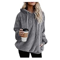 RMXEi Women Plus Size Hooded Sweatshirt Star Winter Warm Zipper Pockets Coat Outwear