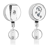 Scorpio Constellation Cute Badge Holder Clip Reel Retractable Name ID Card Holders for Office Worker Doctor Nurse