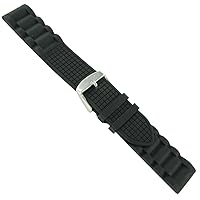 20mm Italian Rubber Black Flexible Waterproof Link Design Watch Band Strap