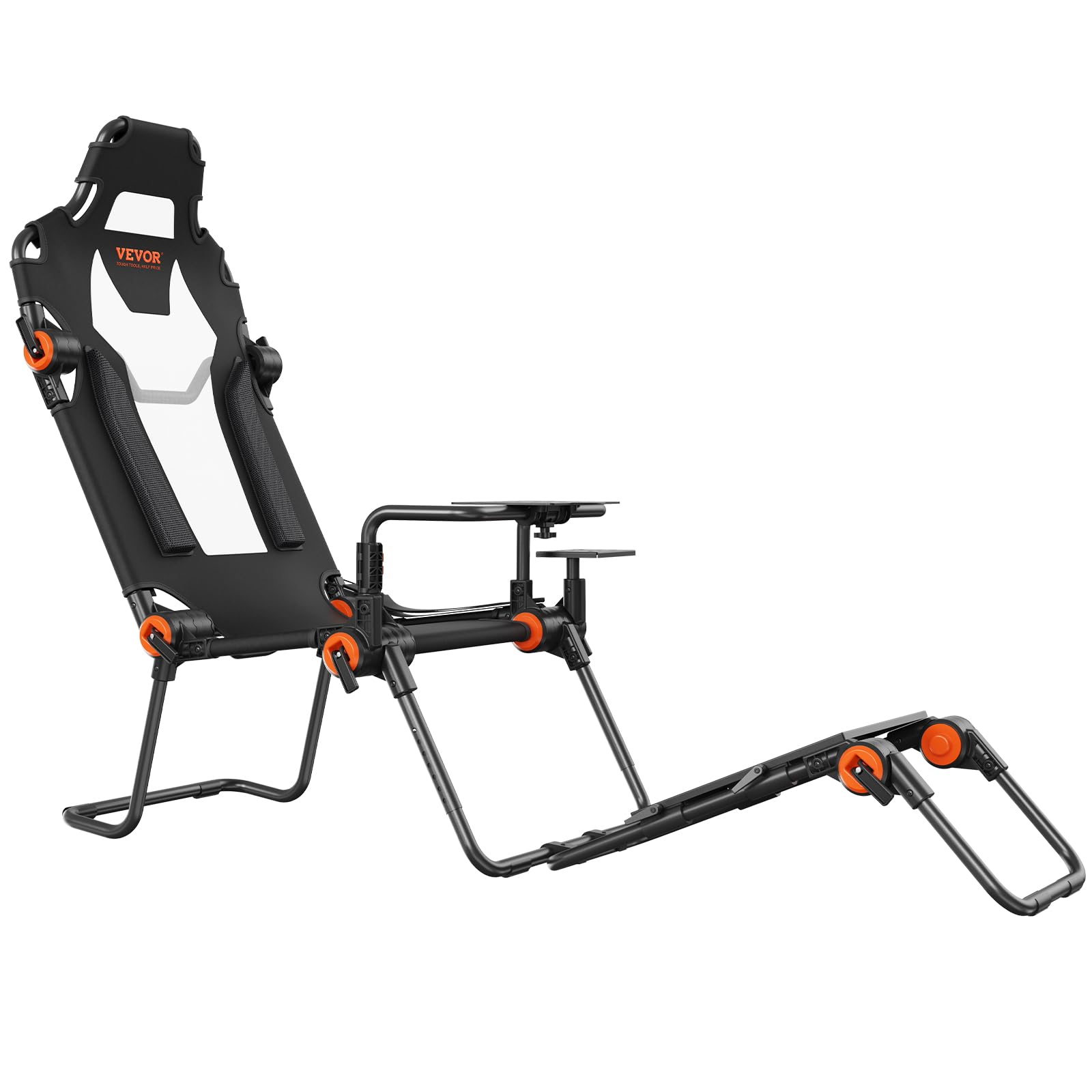 VEVOR Racing Wheel Stand Foldable Fit for Logitech,Thrustmaster,Fanatec,Hori,Mad Catz, Carbon Steel Driving Simulator Cockpit Adjustable Pedal & Dual-Mode Seating,Fit Most Steering Wheels and Pedals