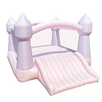 Party Castle DayDreamer Cotton Candy Bounce House, 16.4 ft L x 13.1 ft W x 9.3 ft H, Basketball Hoop, UL Blower included, Trendy Pastel Color, Fun Slide & Bounce Area, Castle Theme for Kids