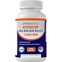Vitamatic Valerian Root 1300 mg 240 Capsules - 4X Concentrated Extract