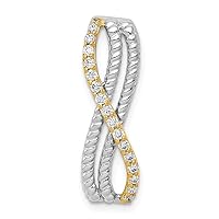 14ct Two tone Gold Diamond Fancy Chain Slide Jewelry for Women