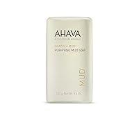AHAVA Purifying Dead Sea Mud Soap - Face & Body Cleansing Bar to Purify the Skin, Enriched with Exclusive Mineral Blend of Dead Sea Osmoter and Dead Sea Mud, 3.4 Oz, (Packaging May Vary)