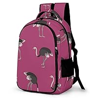 African Animal Ostrich Travel Laptop Backpack Durable Computer Bag Casual Daypack Work Backpack for Women & Men