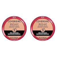 COVERGIRL Outlast Extreme Wear Pressed Powder, Face Powder, Natural, 0.38 Fl Oz, Pressed Powder, Full Coverage Powder, Finishing Powder, Lightweight, Controls Shine, Variety of Shades (Pack of 2)