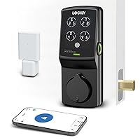 Lockly Secure Pro, Wi-Fi Smart Deadbolt, Keyless Entry Door Lock, PIN Genie® Keypad, 3D Biometric Fingerprint Sensor, Auto Lock - Matte Black (PGD728WMB)