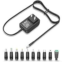 Universal AC DC 5V 1A 2A/2000mA Power Supply Cord Adapter Charger with 8  Variable Plug Tips (Include 5.5mm / 3.5mm / Mini USB/Micro USB / 4.7mm  Switching Connector) 