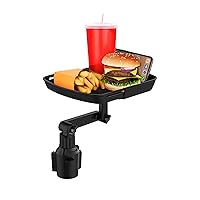 Cup Holder Tray Mount Car Accessory | 7.5 inch Anti Slip Surface Food Tray w/Phone Mount for Car | Swivel Cupholder with Adjustable Height and Angle | Fits Holders 2.5 to 4 inches Wide