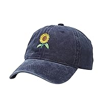 Men Women Washed Twill Baseball Cap Vintage Adjustable Curved Dad Hat Fishing Hunting Hiking for Spring/Summer/Autum Navy
