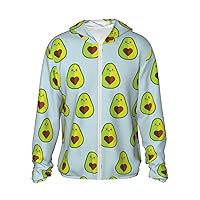 Men's Avocado-Heart-Seed Sun Protection Hoodie Shirt Long Sleeve Fishing Womens Uv Shirt Hiking