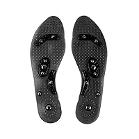 1 Pair Men and Women Fashion Magnetic Therapy Insole Silicone Weight Loss Natural Magnet Acupressure Shoe Boots Pads Thenar Healthcare Massage Fashion Black S (10.4''/26.5cm)