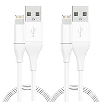 TALK WORKS Lightning Cable Chargers Compatible w/iPhone 14/14 Plus/14 Pro/14 Pro Max, 13/13 Mini/13 Pro/13 Pro Max, 12/12 Pro/ 12 Pro Max - 6' Fast Charging Cords - MFI Certified (White, Pack of 2)
