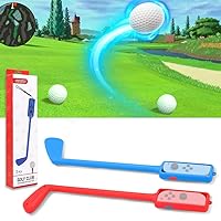 The Club for Mario Golf Super Rush, Golf Game Controller Grips for Super Mario Switch Game, 2 Pack Blue Red Clubs for Switch Mario Golf Club for Super Mario Golf Game